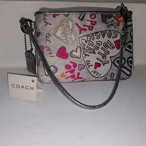 New with Tags - Coach wristlet Silver Poppy